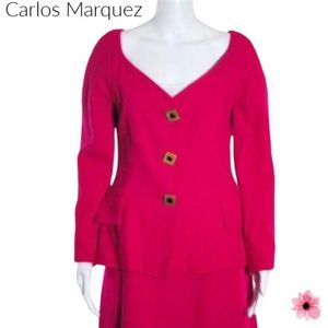 Carlos Marquez 80s Vintage Fushia Blazer Jacket Size 6